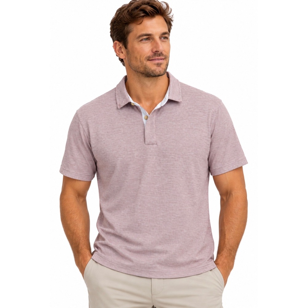 Outdoor Voices Performance Polo Mens Size M Mauve Heather Activewear Athleisure